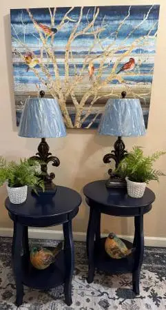 Really Nice Pair of Blue Side Tables-PRICE REDUCED!