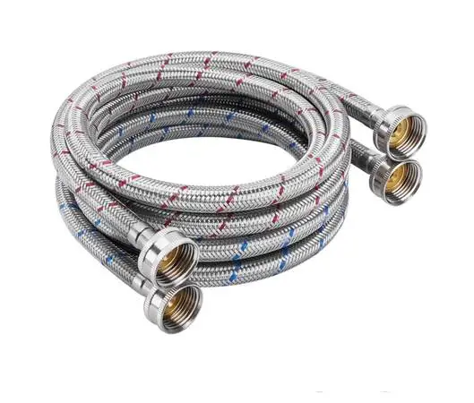 2 - Stainless Steel Washer Hoses (6FT) Hot And Cold