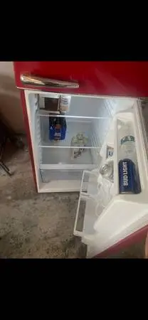 red refrigerator