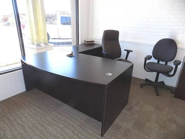 Bow Front L-desk 36/42x72 with return,Espresso shown Office Furniture