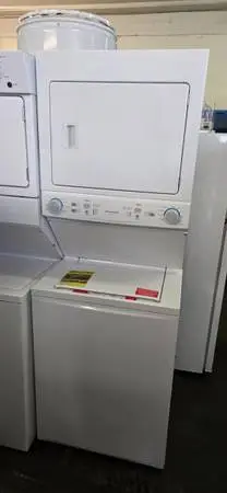 FRIGIDAIRE ELECTRIC STACKED WASHER N DRYER COMBO SET WARRANTY N DELIVE