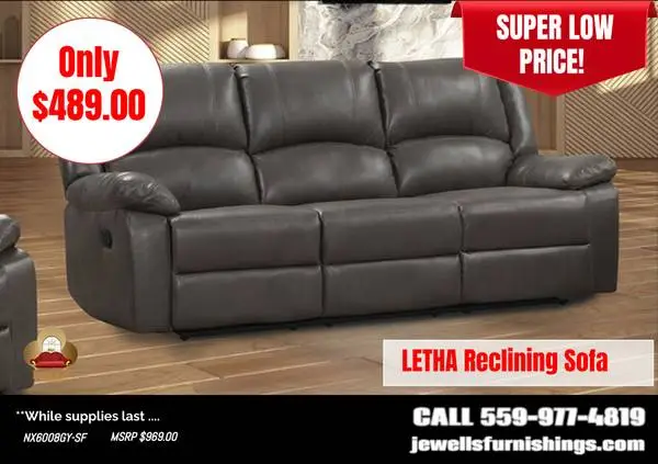 PRICE DROP! LETHA Reclining Sofa