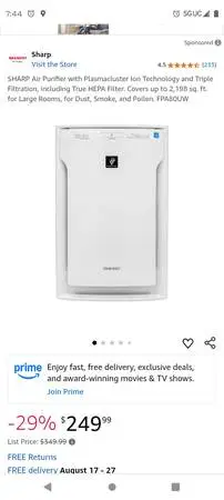 Air purifier by Sharp