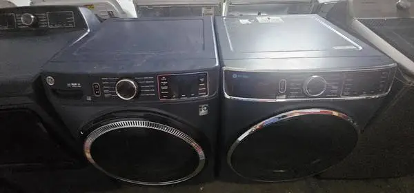 Ge profile sapphire blue front load stackable washer and electric drye