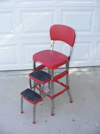 Retro kitchen step stool / chair combo