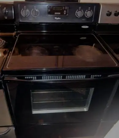Black GE Convection Glass Top Electric Stove