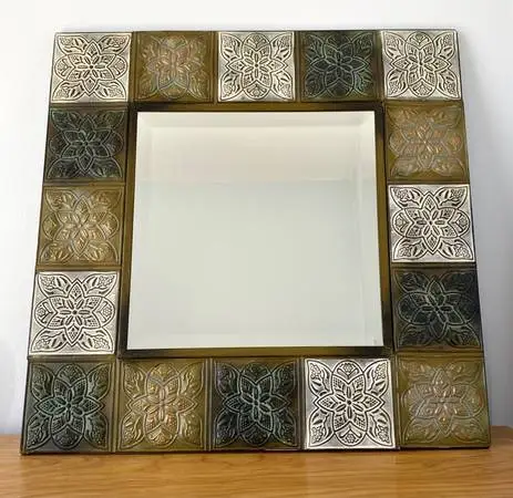 Square Metal Wall Mirror