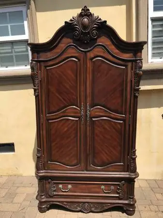 Deluxe Armoire Wardrobe with TV Cabinet (2 piece)