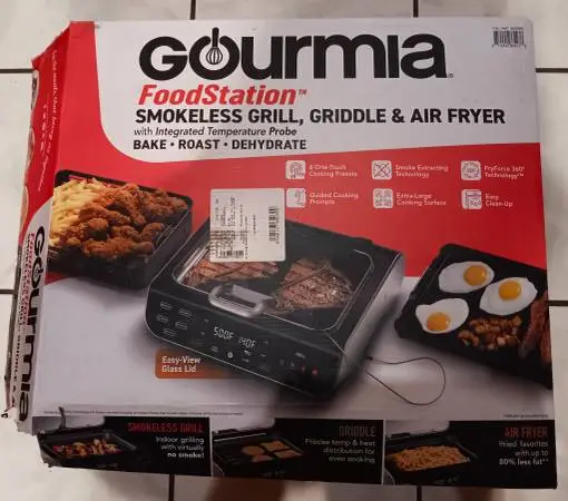 Gourmia FoodStation Smokeless Grill, Griddle & Air Fryer