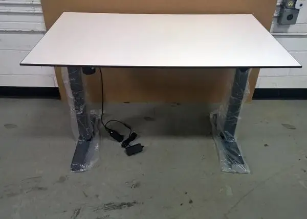 NEW White top /Espresso Edge 60w x30d Sit Stand Height Adjustable Desk