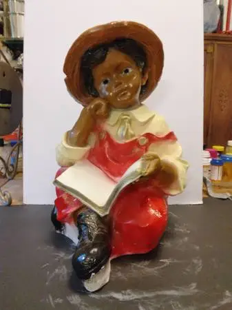 Rare Vintage Black Americana Boy and Girl reading book