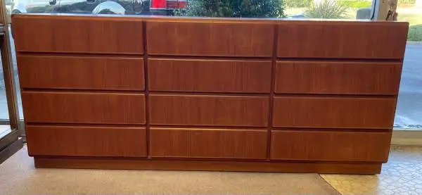 Danish modern teak 12 drawer Dresser