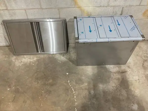 3 drawer stainless steel insert and double SS door face