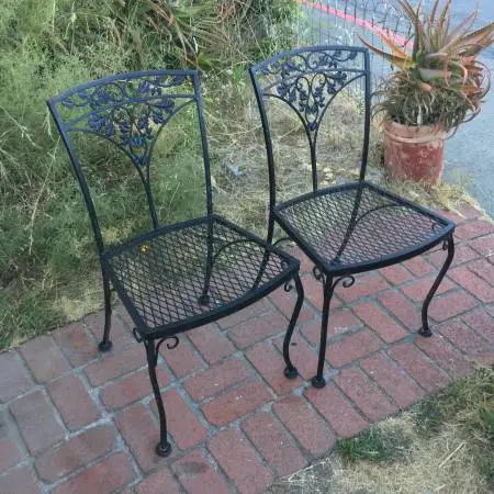 Pair very Vintage Salterini Gorgeous wrought iron Chairs