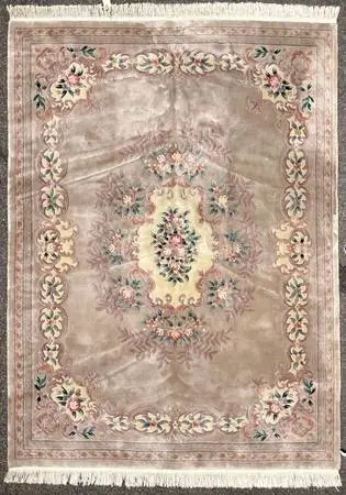 FRENCH STYLE AUBUSSON HAND KNOTTED RUG, 8.11 x 12.4