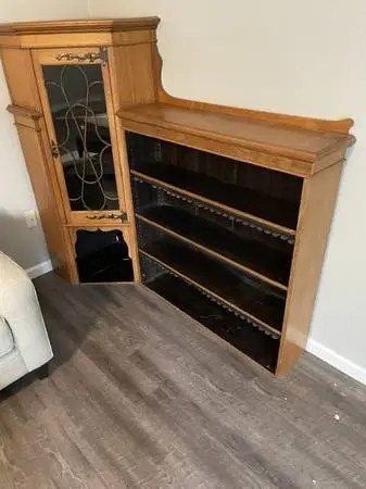Antique Corner Cabinet and Shelves