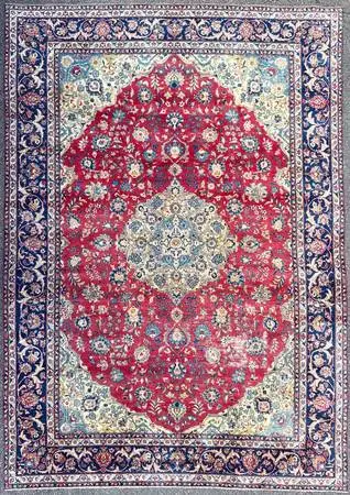 ANTIQUE PERSIAN NAJAFABAD HAND KNOTTED RUG, 9.3 x 13.0