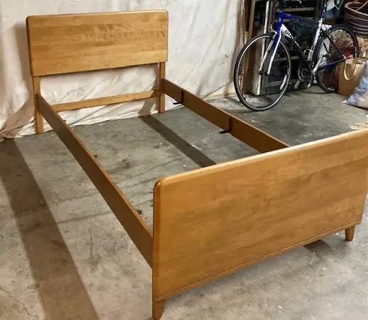 1950’s Mid Century Single Walnut Wood Bed frame