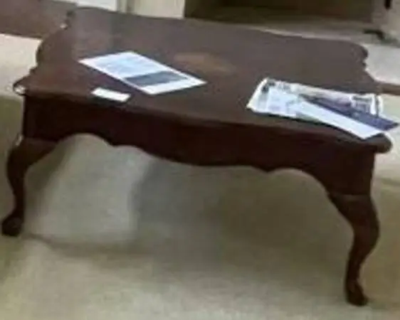 Wood Coffee Table with Curved Legs