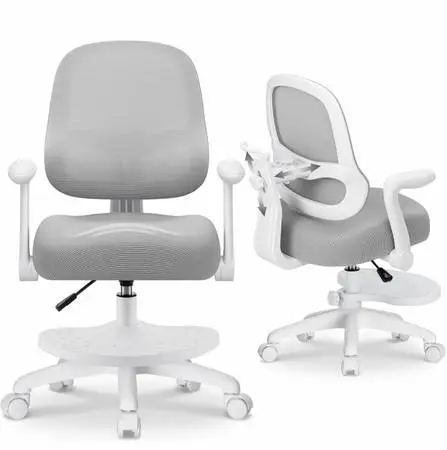Kids Desk Chair Ergonomic Study Chair wtih Adjustable Backrest-Grey Saddle-Shape