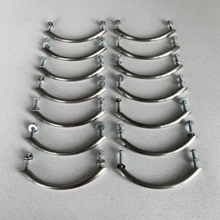 Set of (14) minimalist modern curved handle drawer pulls
