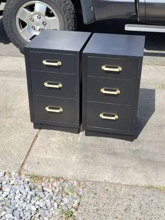 Super solid set of 3 drawer nightstands