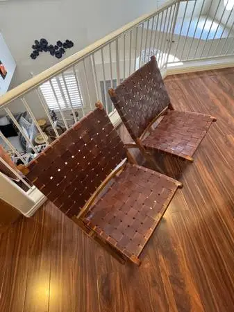 Folding leather chairs