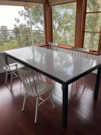 Beautiful Room and Board Marble composite and Steel Dining Table