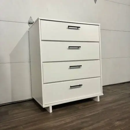 HUGE White Dresser w/ Black Stainless Steel Knobs, Excellent Condition