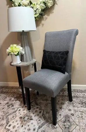 NEW Gray Fabric Accent Chair
