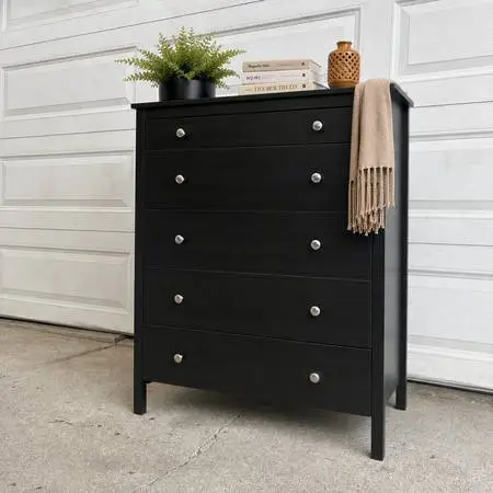 Like New Black IKEA Dresser w/ Silver Knobs