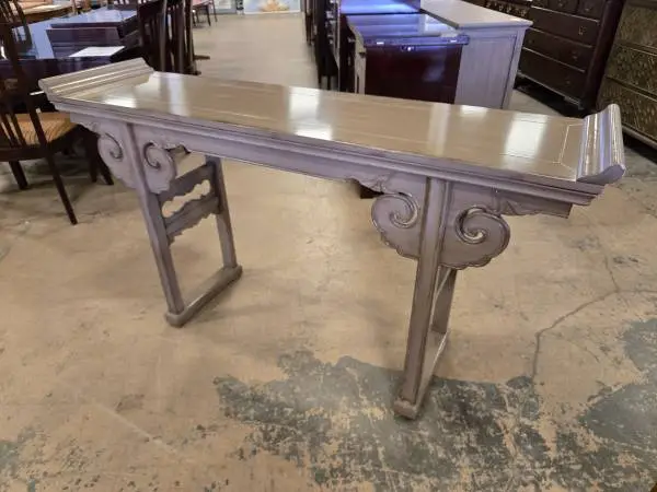 Habitat for Humanity Restore – Gray Painted Asian Style Side Table