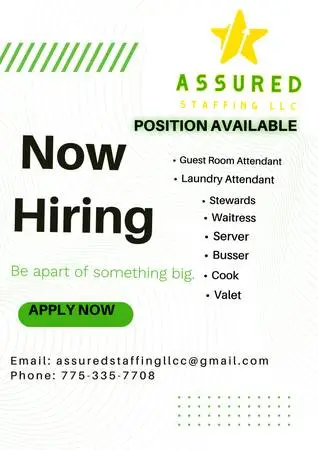 Housekeeper/ Laundry Attendant and Busser/Server