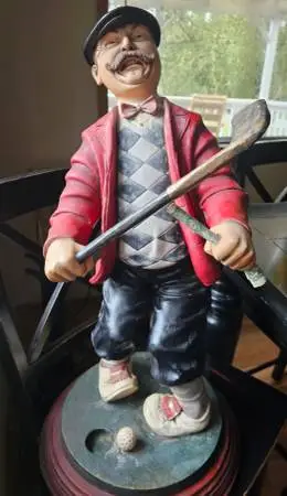 Artist Peter Mook Sculpture Statue Art Decor Golf Theme