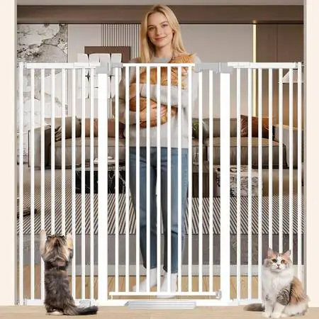 51 Extra Tall Pet Cat Dog Gate -Door/Hallway 30-62.5” -Pressure Mount