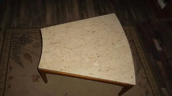 Vintage Lane Mid Century Marble Top Wedge Shape Side Table