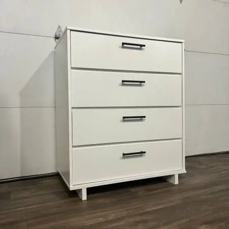 HUGE White Dresser w/ Black Stainless Steel Knobs, Excellent Condition