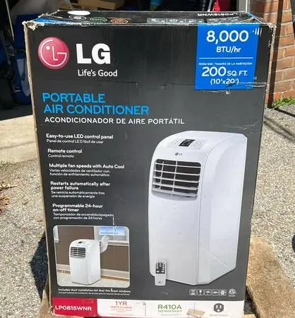 8000btu LG portable Air Conditioner Exc cond SAVE $$ REDUCED