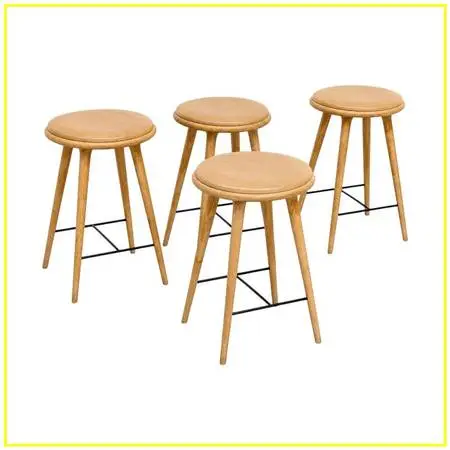 Space Copenhagen For Mater Soaped Oak Wood Counter Stools, Set Of Four