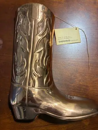 Vintage Douro B & M Korea Copper Cowboy Boot Mold Wall Hanging Kitchen