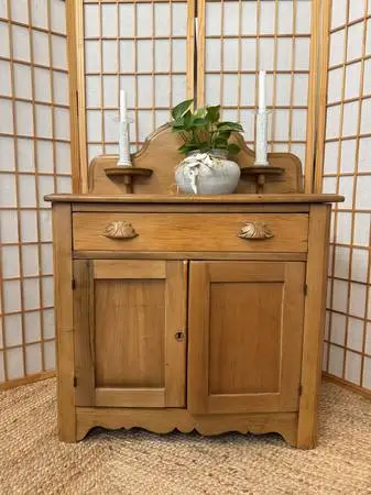 1880s Antique American Pine Washstand - Late Victorian