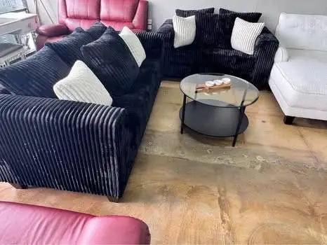 New black living room set 2 pcs sofa and loveseat extra for delive