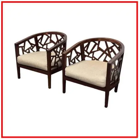 Crate & Barrel Ankara Lounge Chairs, Pair