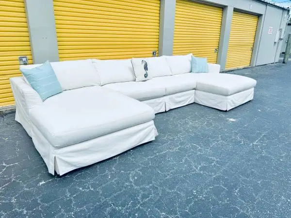 Stunning High End Arhaus Coastal Sectional Sofa