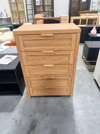 Oakham 5 Drawer Dresser Modern Wooden Chests Of Drawers Weathered Oak