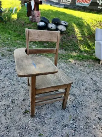 Vintage Wooden School Desk Chair