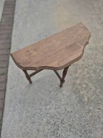Vintage Wooden Demilune (Half-Moon) Console Table