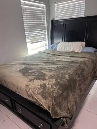 Queen Black Storage Bed Frame with Drawers