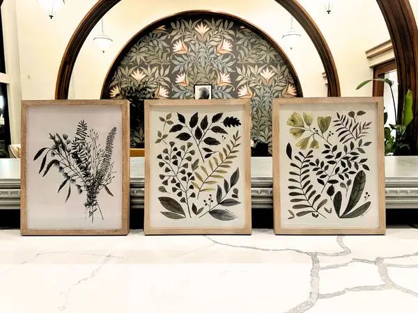 Set Of 3 Botanical Art Prints-Watercolor, Greens, Browns & Chartreuse
