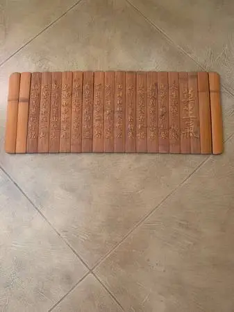 Chinese Bamboo Wood Scroll